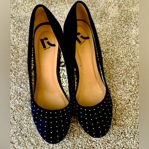 Black Studded Wedge Shoes